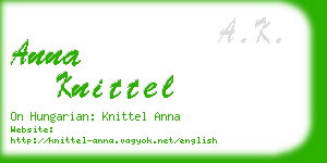 anna knittel business card